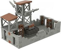 AKOGD Fort Building Blocks, 267PCS War Scene Fortress Model Kit, Fort Construction Toy Set for Minifigures