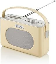 Swan SRA43010CN Retro DAB Bluetooth Radio, LCD Display with Blue Backlight, 20 Pre Set Stations, Cream