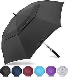 ZOMAKE Large Golf Umbrella Windproof Strong 50/54/62/68 Inch - Big Golfing Umbrellas Double Canopy Vented For Men - Extra Large Oversize Umberella's With Strap