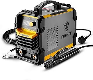 DEKO 220V MMA Welder, 200A ARC Welder Machine IGBT Digital Display LCD Hot Start Welder with Electrode Holder,Work Clamp, Input Power Adapter Cable