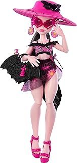 Monster High Scare-adise Island Draculaura Doll with Swimsuit, Sarong and Beach Accessories Like Hat, Sunscreen, and Tote