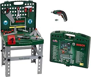 Theo Klein 8676 Bosch Tool Shop I With Battery-Powered Bosch Ixolino Cordless Screwdriver I Folds up and Easy to Transport I Dimensions: 41.5 cm x 8.5 cm 76.5 cm I Toy for Children Aged 3 Years and up