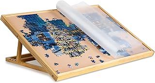 Adjustable Wooden Puzzle Board with A Cover Jigsaw Puzzle Plateau Puzzle Easel for Adults and Kids for Puzzles Up to 1000 Pieces