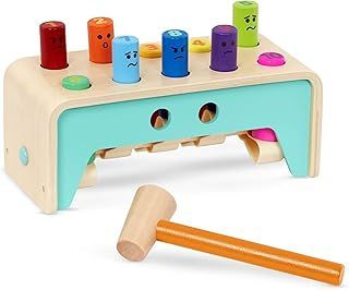 Battat – Wooden Hammer Toy For Kids, Toddlers – Pounding Bench With Pegs And Mallet – Colorful Developmental Toy – Pound & Count Bench – 1 Year + – Pound & Count Bench