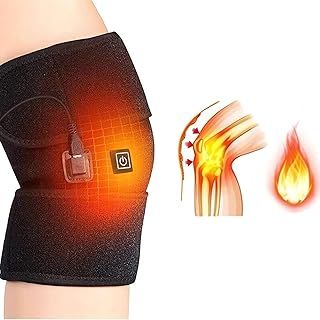 Heated Knee Support Heated Knee Brace Heat Pad for Knees, USB Heated Knee Support Brace, Knee Massager Joint Pain Reduce, 3 Temperature Levels Heated Knee Brace for Men Women
