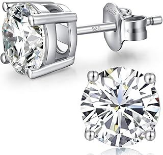 Gold Plated Ball Studs Earrings S925 Sterling Silver Hypoallergenic for Women Men Gold and Silver Colors, 4mm-8mm