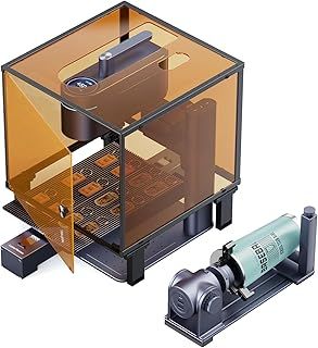 (Deluxe) L4 Dual Laser Engraver for Almost All Materials, 10W Diode + 2W Fiber 4000mm/s Laser Engraver for Metal Wood Acrylic Leather -with Slide & Rotary Extension + Protective Cover