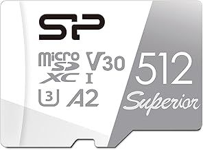 Silicon Power 512GB Superior Micro SDXC UHS-I (U3), V30 4K A2, Compatible with GoPro Hero 9 High Speed MicroSD Card with Adapter