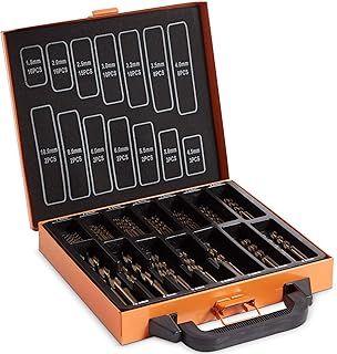 VonHaus Drill Bit Sets - 99pcs | HSS/HSCO M35 Cobalt Drill Bits for Metal | 1.5mm-10mm for Hard Steel, Titanium Alloy, Plastic and Wood With Carry Case - 135° Split Point