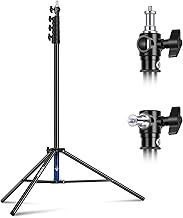 NEEWER 9.8ft/3m Air Cushioned Light Stand, Heavy Duty Metal Photography Tripod Stand with 1/4"to 3/8" Reversible Spigot, 3 Way Mounting Interface & Metal Locking Knobs, Max Load 5.5lb/2.5kg