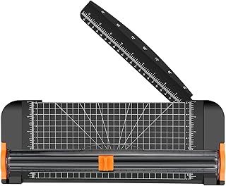 Paper Cutter, 12 Inch Guillotine Paper Trimmer a4 with Automatic Security Safeguard and Side Ruler for Coupon, Craft Paper and Photos (Black)