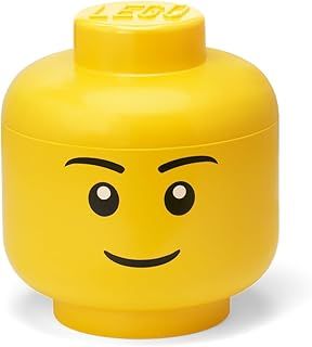 LEGO STORAGE HEAD (LARGE) - BOY - Polypropylene Storage Box with Lid for Kids' Toy Storage, Stackable Organizer, and Fun Storage Solution for LEGO Enthusiasts and Beyond