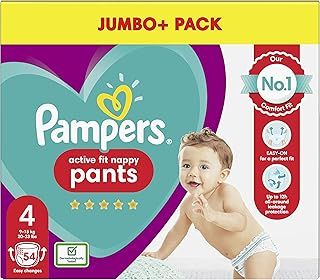 Pampers Baby Nappy Pants Size 4, Pack of 54