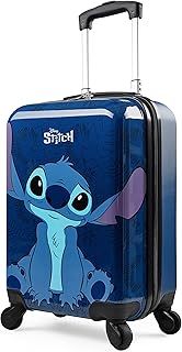Disney Stitch Hard Shell Suitcase, 49 x 33 x 22, 30L Capacity, 4 Spinner Wheels - Travel Essentials (S/49cm - 30L, Navy)