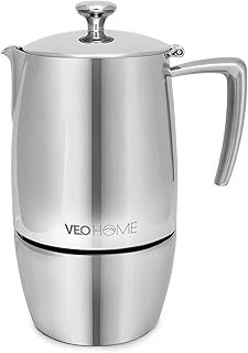 Stovetop Espresso Coffee Maker - 10 Cups 500ml Multi-Stove Stainless Steel Induction Moka Pot - Unbreakable and Dishwasher-Safe Italian Style Caffe Machine