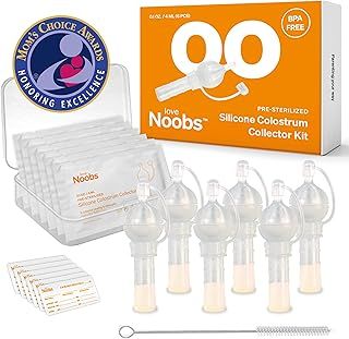 Award-Winning Colostrum Collection Kit by Love Noobs, Reusable Colostrum Harvesting Kit, BPA Free, Breast Milk Collector, Breastfeeding Essentials, 6 pcs/4ml