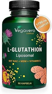 Vegavero L-Glutathione Complex | with Glycin, PureWay-C® Vitamin C Liposomal and MSM | NO Additives | Vegan | 90 Capsules