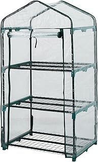 Mini Greenhouse - 3 Tier Cold Frame With Clear PVC Cover, Roll-Up Zipped Door - Portable Greenhouse For Plants And Seedlings - Perfect for Outdoor Garden and Home