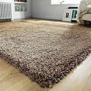 PRIME PLUS EXTRA THICK HEAVY 5CM PILE SOFT SHAGGY RUGS MODERN AREA RUGS BEDROOM HALL RUGS (Dark Beige, 160 x 230)