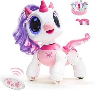 SGILE Unicorn Toy for Girls Robot Pet for Kids age 3 4 5 6 7 8 Years with Music Dance and Gesture Sense Control, Preschool STEM Learning Toy Gift for Toddler Pink