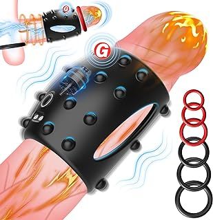 Vibrating Cock Ring Penis Sex Toy - Penis Enlarger Ring for Couple Anal Vaginal Extra Stimulation, Vibrating Penis Sleeve with 10 Vibration Modes, Sex Toys for Couple & Man Sex Toy