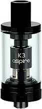 Aspire K3 BVC Atomizer, Smooth Flavor & Vapor, Perfect for MTL Vaping, Run Nic Salts, 2mL Capacity, Works With Nautilus BVC Coils, No Nicotine (Black)