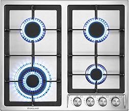 GASLAND GH60SF 60cm Built-in Gas Hob, 4 Burners Stainless Steel Gas Cooktop with Flame Failure Protection, NG/LPG Convertible, 8000W