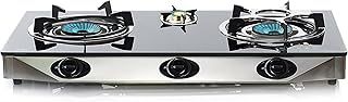 NJ NGB-S3 Indoor Gas Stove - 3 Burner Portable Gas Hob LPG Cooker Cooktop for Home Kitchen Camping Caravan Garden Catering 7.8kW