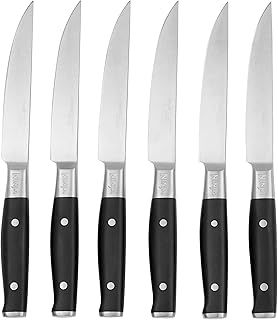Ninja Foodi StaySharp 6 Steak Knives for use with StaySharp Knife Sharpener, 6-Piece Set, Stainless Steel with Sharp Precise Non-Serrated Blades and Comfortable Handles, K32106UK