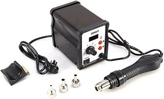 858D SMD LED Digital Display Soldering Desoldering Station Hot Air Rework Station, 700W Effective Low Noise, Adjustable Air Gun Tool with LED Indicator and 3 Nozzles UK Plug