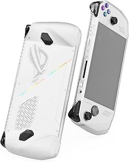 Skull & Co. GripCase Ally for ROG Ally: A Soft Protective Case with Textured Grips Full Protection and Stand, Shock-Absorption Non-Slip and Anti-Scratch Cover Design - Frosted Clear