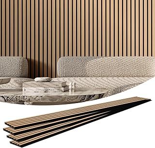 VEVOR Wood Slat Acoustic Panels, 7.9 x 94.5 inch, MDF Accent Wooden Wall Panels for Modern Interior Wall Decor, Faux Wood Wall Board Panels for Noise Reduction, Light Oak
