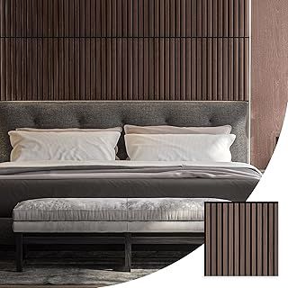 WVH Essentials 2 x Smoked Oak Acoustic Wood Veneer Slatted Wall Panels 52 x 52 cm Interior Walls Décor