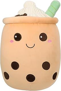 HXPLN Bubble Tea Plush Pillow, 50cm Giant Boba Plush Cute Plushies, Kawaii Boba Tea Plush Stuffed Toys for Girls Boys, Soft Toys Creative Gift for Kids Adults (Brown)