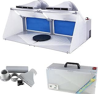 Airbrush Paint Spray Booth, Exhaust Fan with LED Lighting Filter, 96x 46x38cm Portable Paint Booth Kit for Airbrushing Painting Art Model