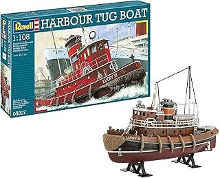 Revell 05207 Harbour Tug Boat 1:108 Scale Unbuilt/Unpainted Plastic Model Kit, Golden Hour