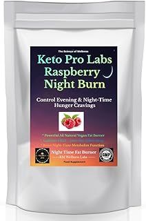 Keto Labs Raspberry Night Burn - Fat Burner - Appetite Suppressant - Control Evening and Night Time Hunger Cravings - 30 Tablets