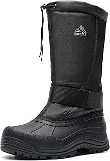 NORTIV 8 Men's Waterproof Hiking Winter Snow Boots Insulated Fur Liner Lightweight Outdoor Tall Boots