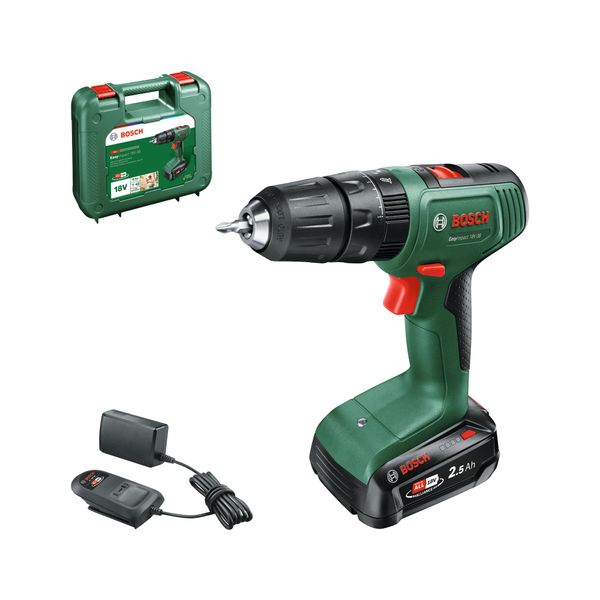 Bosch Cordless Combi Drill EasyImpact 18V-38, Modern, Blue (1x Battery 2.5 Ah, 18 Volt System, in Carrying Case)