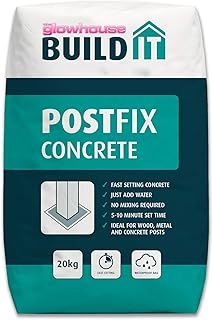 The Glowhouse Postfix Concrete Fast Setting Strong Hold. Perfect for All Types of Post, Fence Post, Washing Line Post. Easy to Use Postcrete, No Mix Aggregate Weatherproof Bag 20kg