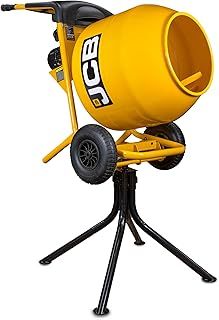 JCB Electric Cement Mixer 550W 230V 134L Drum Seam Welded Concret Mortar Mixer, 100L Mixing Capacity, 3 Positions, Removable Stand, Tilt and Swivel Function