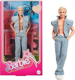 ​Barbie The Movie Collectible Ken Doll Wearing All-Denim Matching Set with Original Ken Signature Underwear, HRF27, White