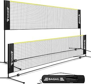 BAGAIL Badminton Net, Foldable Nylon Net, Hieght Adjustable Stand and Portable Carry Bag, Easy to Assemble or Disassemble, Ideal Recreational Sports Net for Tennis, Kids Badminton or Volleyball