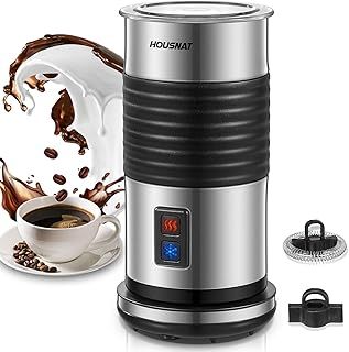 HOUSNAT Milk Frother Electric, 4 in 1 Automatic Milk Frother & Heater, 7oz(200ml) Hot/Cold for Chocolate, Latte, Coffee, Cappuccino, Strix Temperature Control, Non-Stick Coating, 400W