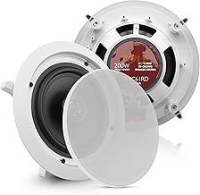 Pyle Pair 6.5”/16.5cm Ceiling Wall Mount Speakers, 2-Way Midbass Woofer Speaker, 1/2'' Polymer Dome Tweeter Flush Design w/ 70Hz-20kHz Frequency Response & 200 Watts Peak Easy Installation