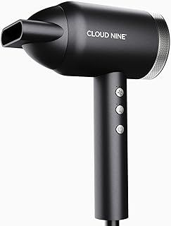 CLOUD NINE The Airshot Pro Hair Dryer Starlight Collection Grey | Powerful Salon Self Clean Mode Long Lasting Temperature Control | Eco Precision Motor Magnetic Diffuser | 1600W Lightweight & Portable