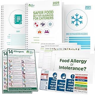 2025 Safer Food Better Business Complete Kit, SFBB Caterers Pack, 13M Diary & SC2 Temp Logs, HACCP/EHO Inspection Inspection Approved with Stickers & Hygiene Signs
