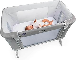 Chicco Next2Me Forever Co-Sleeping Crib and Cot - Suitable from Birth up to 4 Years - 11 Adjustable Height Positions - Air Flow - Toddler Bed Compatible - Ash Grey