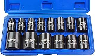 US Pro 14Piece Impact sockets, 1/2 10-32 mm Shallow Socket Set