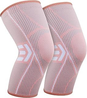 KGONE 2 Pack Knee Support Brace for Women, Compression Knee Sleeve for Arthritis, Joint Pain, Pain Relief, Meniscus Tear, Injury Recovery, Fitness, Running, Work Out, Gym, Hiking, Sports